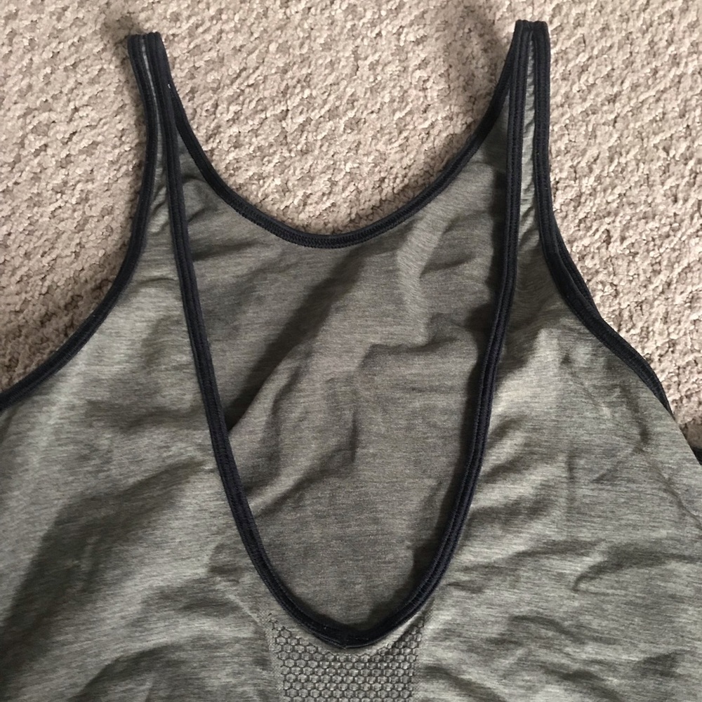Lululemon skinny strap army green tank